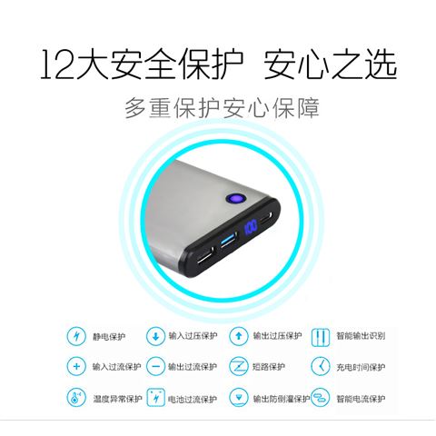 新款專利私模TYPE-C數(shù)顯8000毫安鋁合金外殼移動電源高通快充移動電源